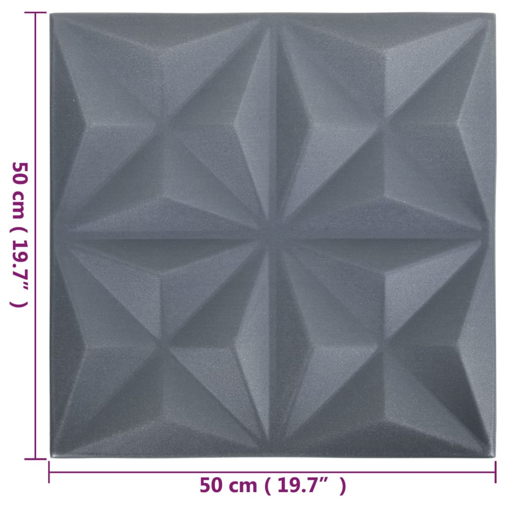 vidaXL Wall Panels 12 pcs Black 19.7"x19.7" EPS 32.3 ft² Amethyst